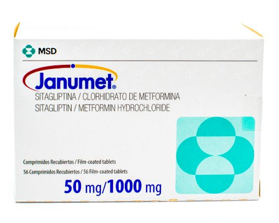 Janumet 50 mg/1000 mg 56 comprimidos recubiertos