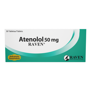 ATENOLOL RAVEN 50 MG TABLETAS VIA ORAL