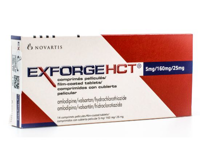 Exforge HCT 5/160/25 mg 14 comprimidos