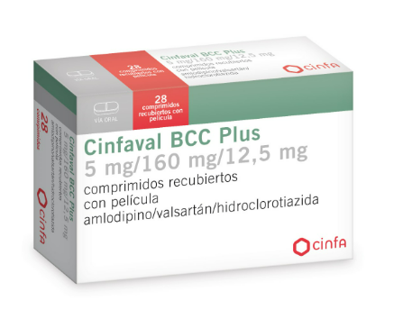 Cinfaval BCC Plus 5mg/160mg/12.5mg 28 comprimidos