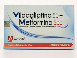 Vildagliptina+Metformina Adiuvo 50/500 mg